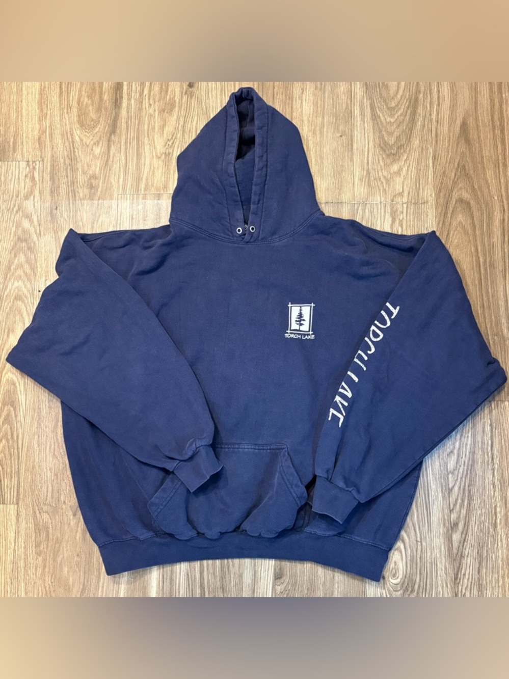 Vintage Torch Lake Navy Hoodie
